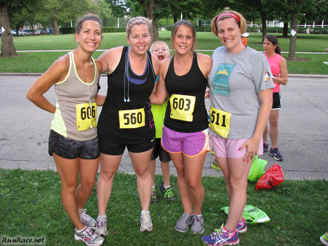 Pre-race gathering of runners and volunteers