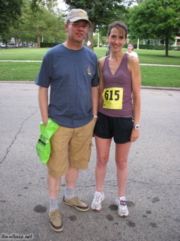 Pre-race gathering of runners and volunteers