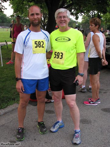 Pre-race gathering of runners and volunteers