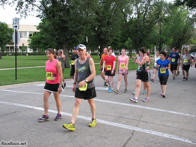 Pre-race gathering of runners and volunteers