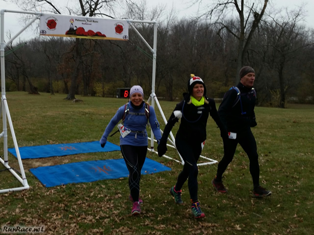 Kim Chaput, Melanie Neumann, and David Acheson Celebrate their 50-Km : Saturday November 15, 2014