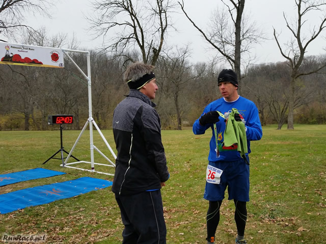 50-Km Veteran, Mike Glennon at the Finish Line of Devonian Fall : Saturday November 15, 2014