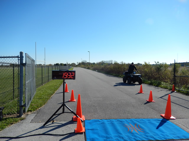 Action from the Finish Line of Hoosier Burn Camp 5K Run : Saturday October 4, 2014