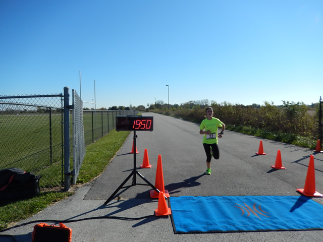 Action from the Finish Line of Hoosier Burn Camp 5K Run : Saturday October 4, 2014