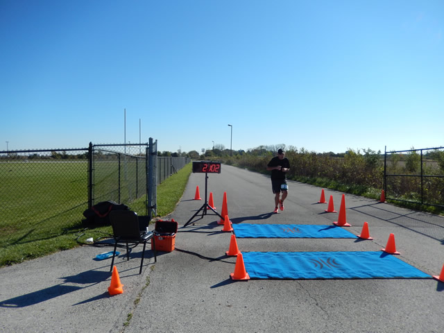 Action from the Finish Line of Hoosier Burn Camp 5K Run : Saturday October 4, 2014