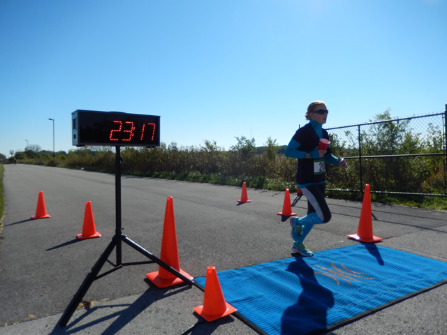 Action from the Finish Line of Hoosier Burn Camp 5K Run : Saturday October 4, 2014