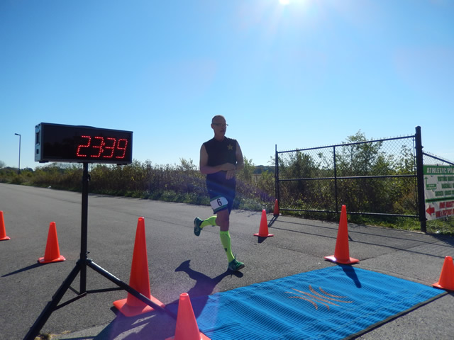 Action from the Finish Line of Hoosier Burn Camp 5K Run : Saturday October 4, 2014