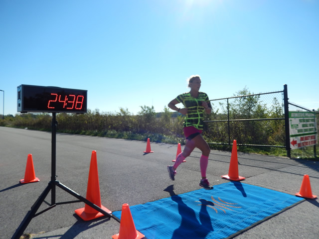 Action from the Finish Line of Hoosier Burn Camp 5K Run : Saturday October 4, 2014
