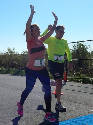 Action from the Finish Line of Hoosier Burn Camp 5K Run : Saturday October 4, 2014