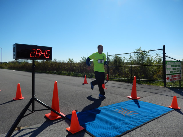 Action from the Finish Line of Hoosier Burn Camp 5K Run : Saturday October 4, 2014