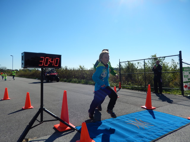 Action from the Finish Line of Hoosier Burn Camp 5K Run : Saturday October 4, 2014