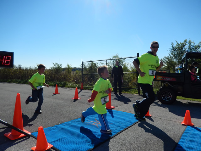 Action from the Finish Line of Hoosier Burn Camp 5K Run : Saturday October 4, 2014