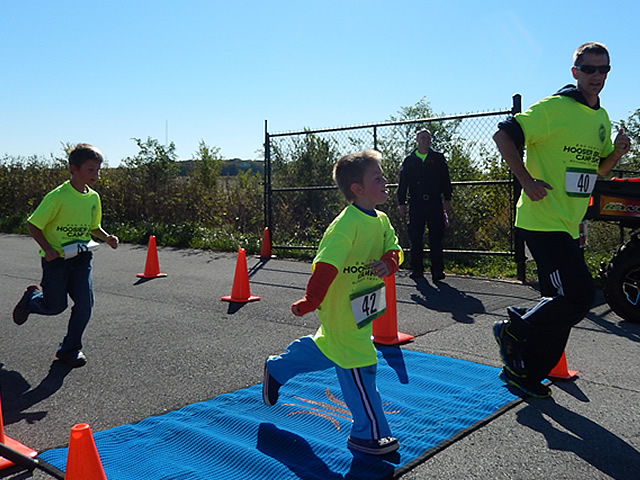 Action from the Finish Line of Hoosier Burn Camp 5K Run : Saturday October 4, 2014