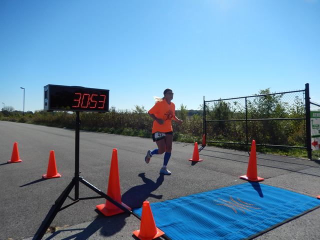 Action from the Finish Line of Hoosier Burn Camp 5K Run : Saturday October 4, 2014