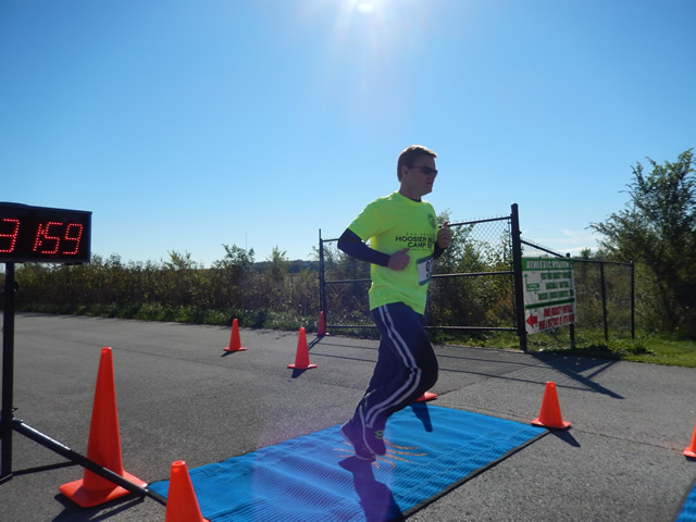 Action from the Finish Line of Hoosier Burn Camp 5K Run : Saturday October 4, 2014