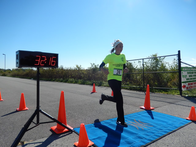 Action from the Finish Line of Hoosier Burn Camp 5K Run : Saturday October 4, 2014