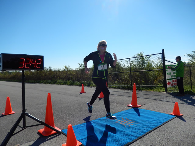Action from the Finish Line of Hoosier Burn Camp 5K Run : Saturday October 4, 2014