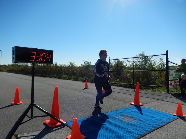 Action from the Finish Line of Hoosier Burn Camp 5K Run : Saturday October 4, 2014