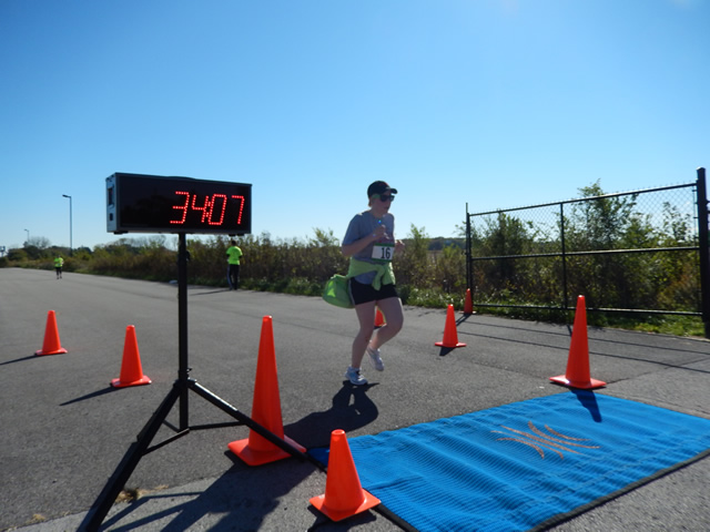 Action from the Finish Line of Hoosier Burn Camp 5K Run : Saturday October 4, 2014
