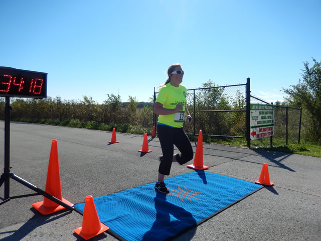 Action from the Finish Line of Hoosier Burn Camp 5K Run : Saturday October 4, 2014