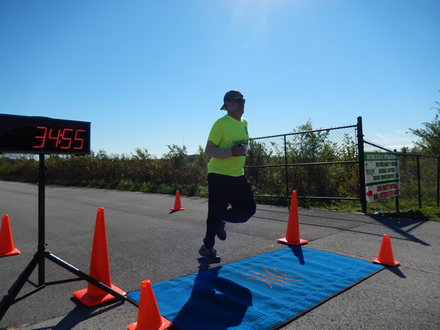 Action from the Finish Line of Hoosier Burn Camp 5K Run : Saturday October 4, 2014