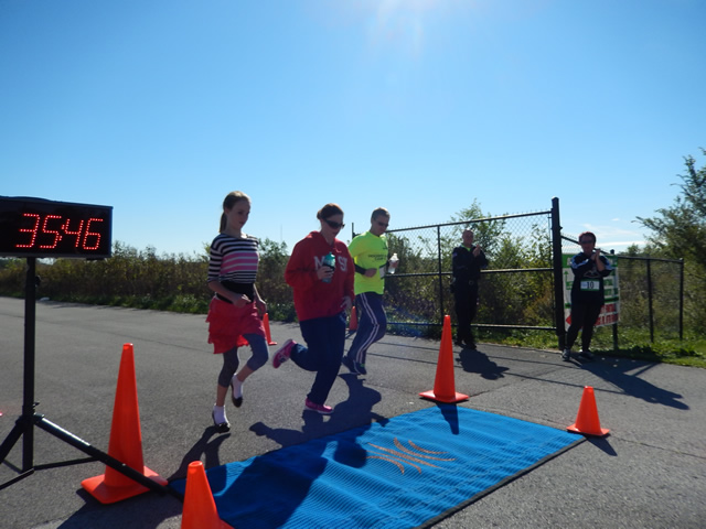 Action from the Finish Line of Hoosier Burn Camp 5K Run : Saturday October 4, 2014