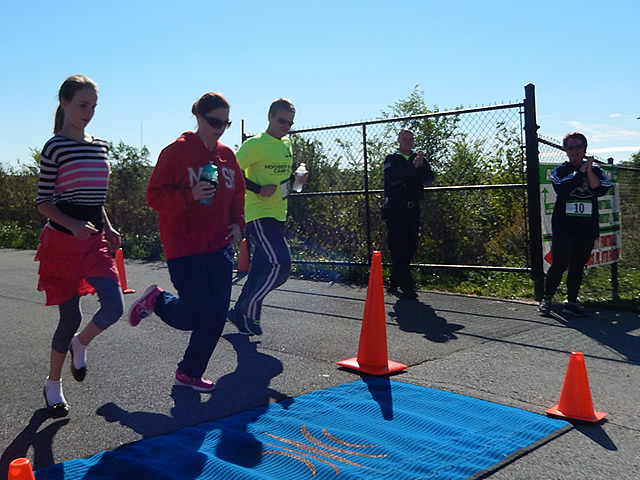 Action from the Finish Line of Hoosier Burn Camp 5K Run : Saturday October 4, 2014