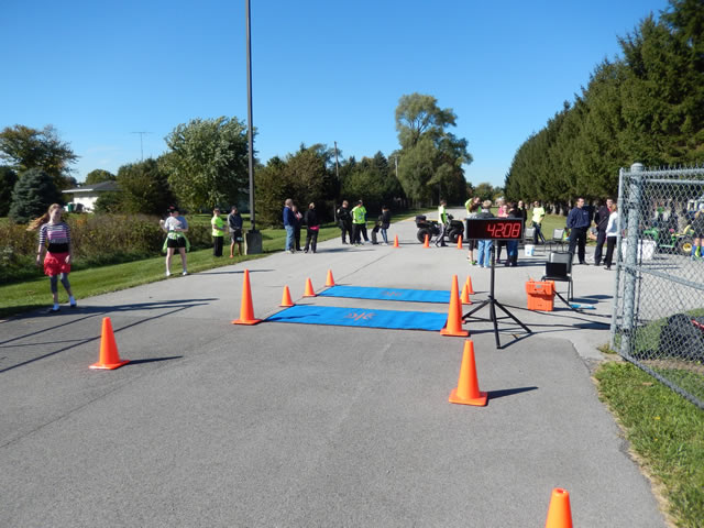 Action from the Finish Line of Hoosier Burn Camp 5K Run : Saturday October 4, 2014