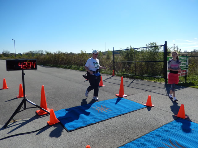 Action from the Finish Line of Hoosier Burn Camp 5K Run : Saturday October 4, 2014