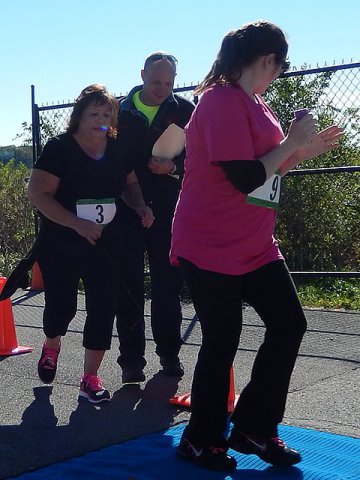 Action from the Finish Line of Hoosier Burn Camp 5K Run : Saturday October 4, 2014