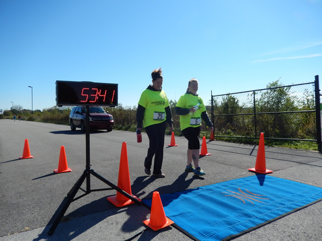 Action from the Finish Line of Hoosier Burn Camp 5K Run : Saturday October 4, 2014