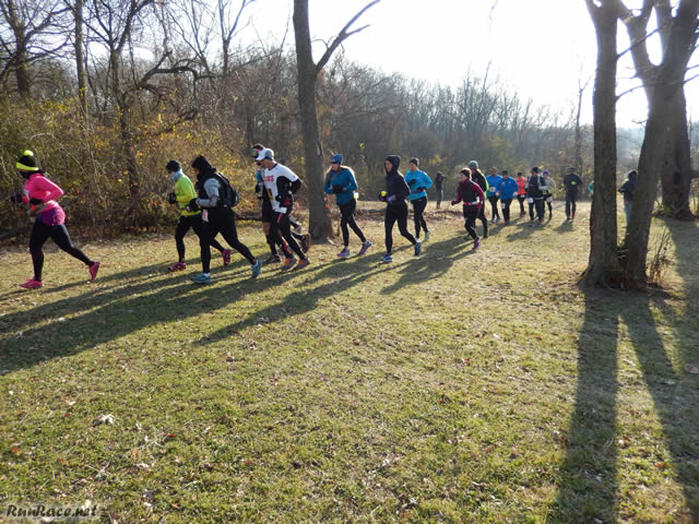 Starting the Parade Loop of Devonian Fall 50-Km : Saturday November 15, 2014