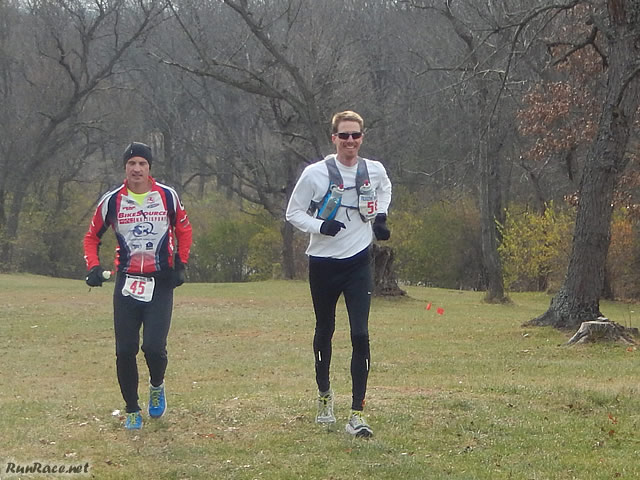 50-Km Runners Ed Scheer and Gary Moneysmith, Finish Stride-for-Stride : Saturday November 15, 2014