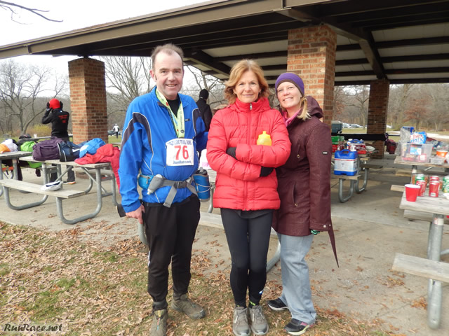 50-Km Masters Top Female, Jennifer Leslie Surrounded by Mike & Jeni : Saturday November 15, 2014