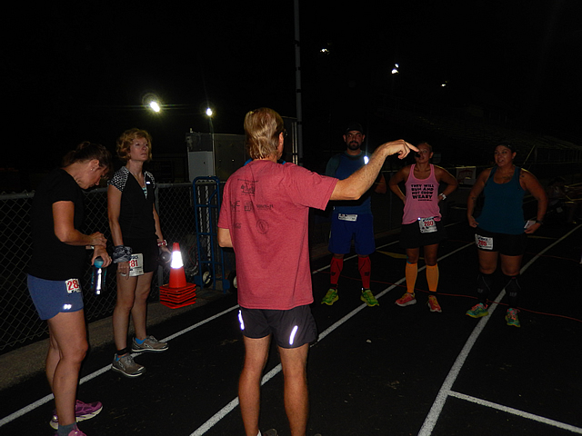 A surge in action as night time runners take to the track.