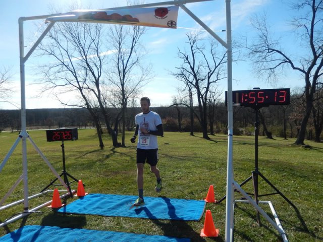 Danny Bulster of Berwyn finishes his Permian Fall 25-Km