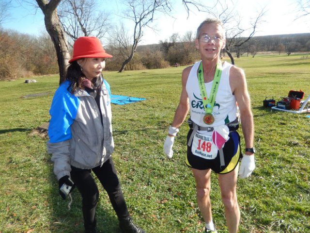 Bob Sievert of Benton Harbor, MI, 60-Up Age Group Champion with his wife/soup server!