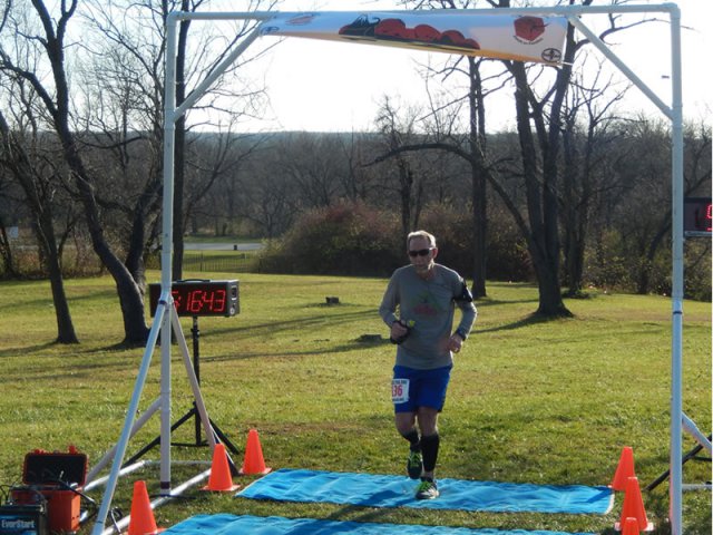 Anthony Mueller of Roselle finishes his Permian Fall 50-Km