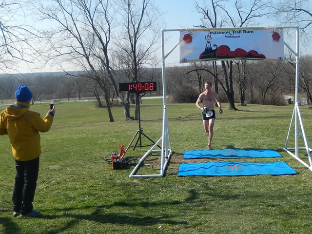 James Roche is first back, after completing his first of two laps in the 50-Km