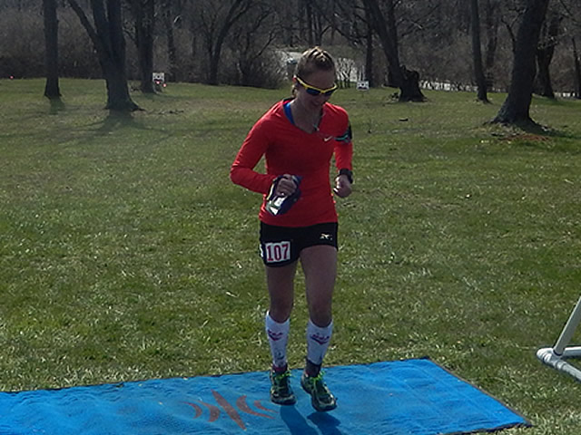 Rachel Ingle of Chicago finishes the 50-Km as Top Female!