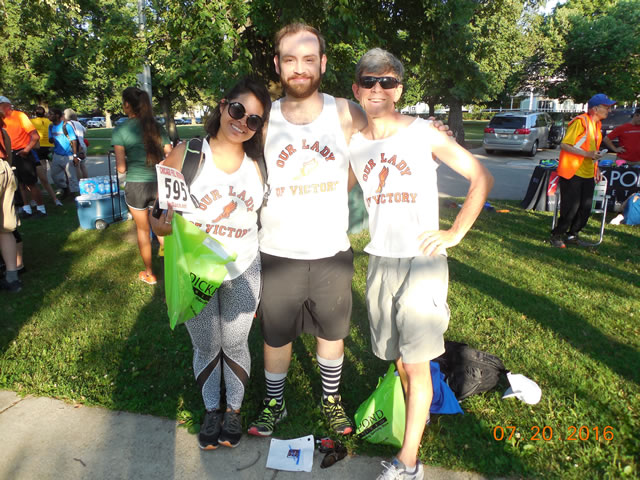 Pre-race gathering and participant check in