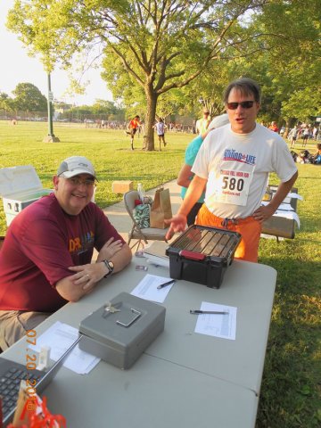 Pre-race gathering and participant check in