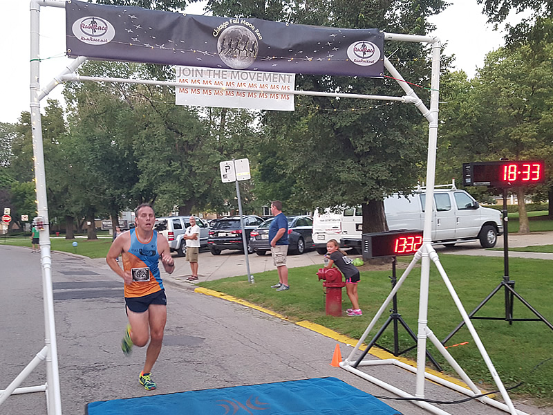 Chicago Full Moon Run Action at the Finish Line
