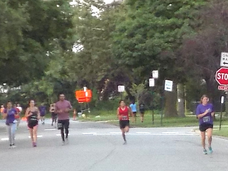 Chicago Full Moon Run Action at the Finish Line