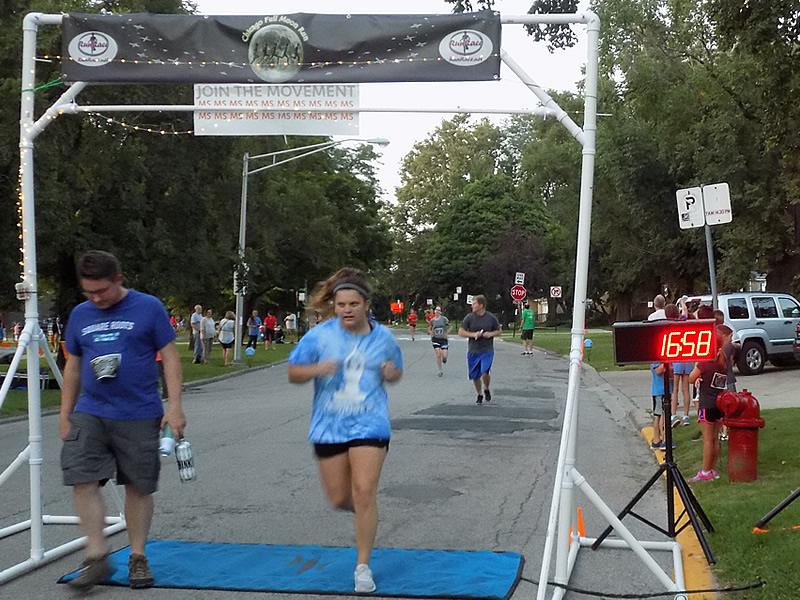 Chicago Full Moon Run Action at the Finish Line