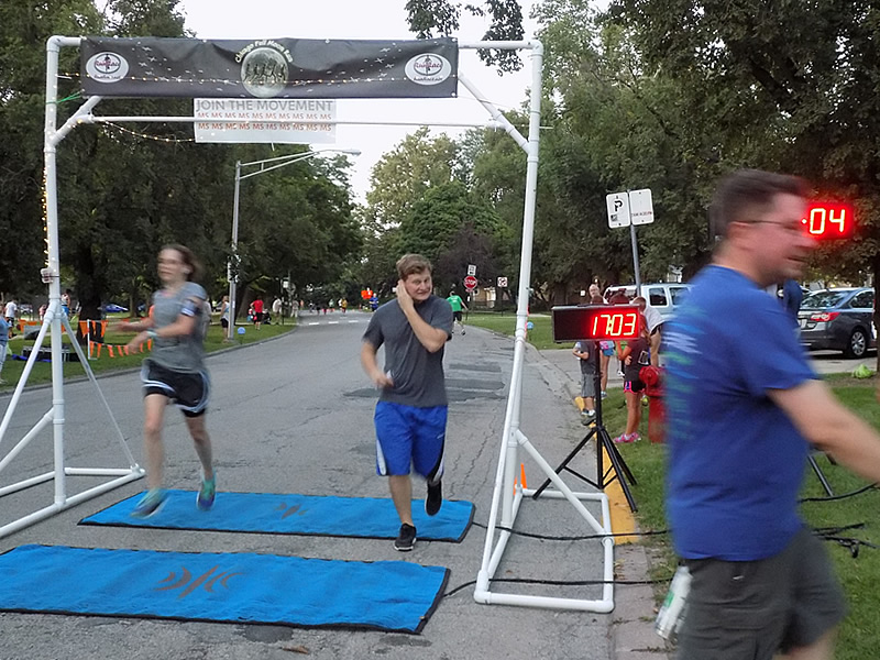 Chicago Full Moon Run Action at the Finish Line