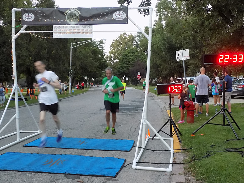 Chicago Full Moon Run Action at the Finish Line