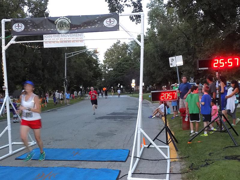 Chicago Full Moon Run Action at the Finish Line