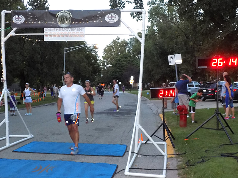 Chicago Full Moon Run Action at the Finish Line