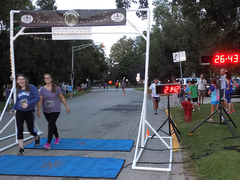 Chicago Full Moon Run Action at the Finish Line